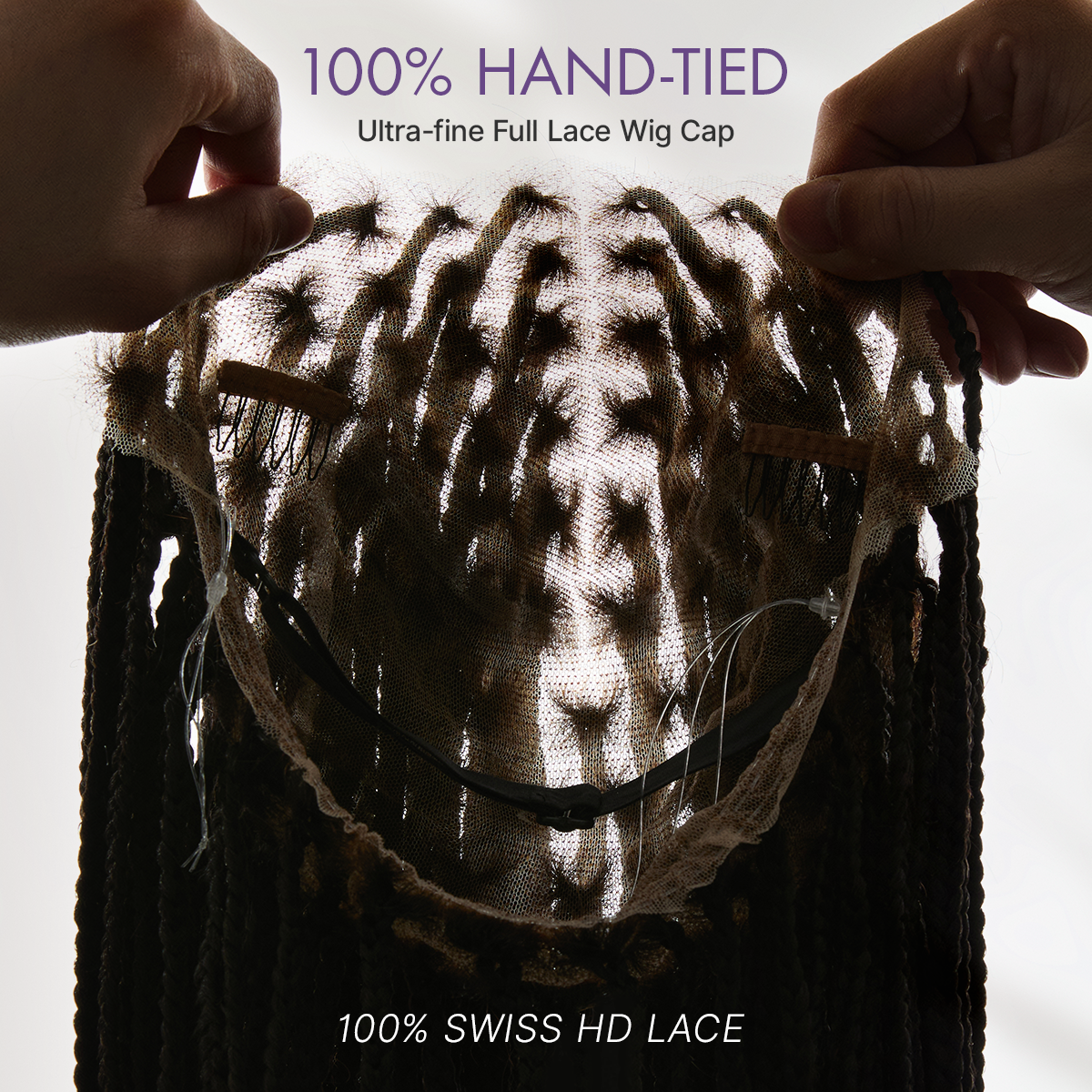 OwnScalp Salon Braids Super Natural Scalp Lace Knotless Box Braided Wig Flexi-Fit Invisi Drawstring Cap