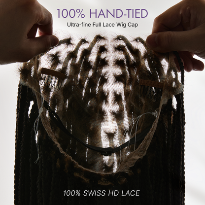OwnScalp Salon Braids Super Natural Scalp Lace Knotless Box Braided Wig Flexi-Fit Invisi Drawstring Cap